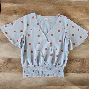 June & Hudson Polka Dot Blouse